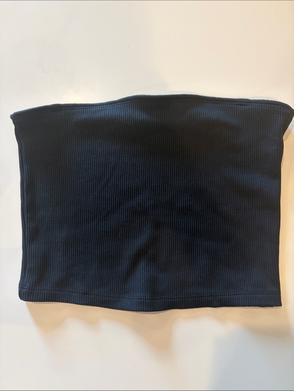 Abercrombie & Fitch Black Ribbed Strapless Crop Top